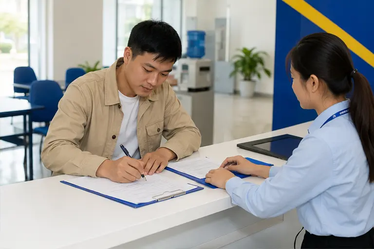 Học viên hoàn thiện hồ sơ đăng ký
